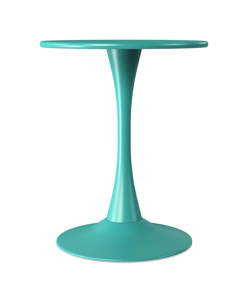 3-Piece Outdoor Metal Dining Table Set And Stackable Resin Patio Chairs