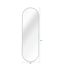 Laoties 63" x 20" Full Length Mirror, Arched Floor Mirror with Metal Frame for Bedroom, Entryway and Dressing Room