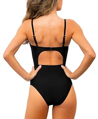 Cupshe Women's One-Piece Swimsuit with Ruched Front