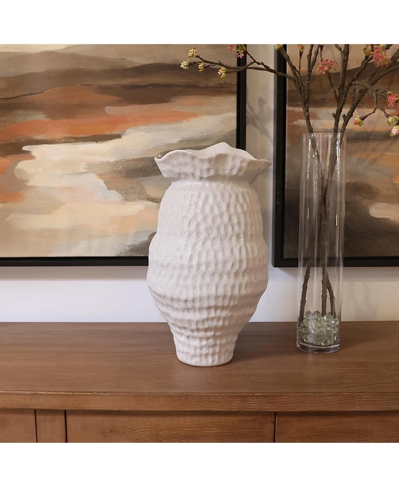 Dovetail Furniture, Nerina Textured Porcelian Decorative Vase