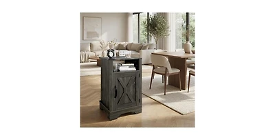 Lucky One 16" Width Farmhouse Nightstand with Usb Charging Station