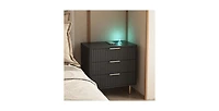Lucky One 23"W Smart Nightstand with Charging Station, Voice-Controlled Night Light