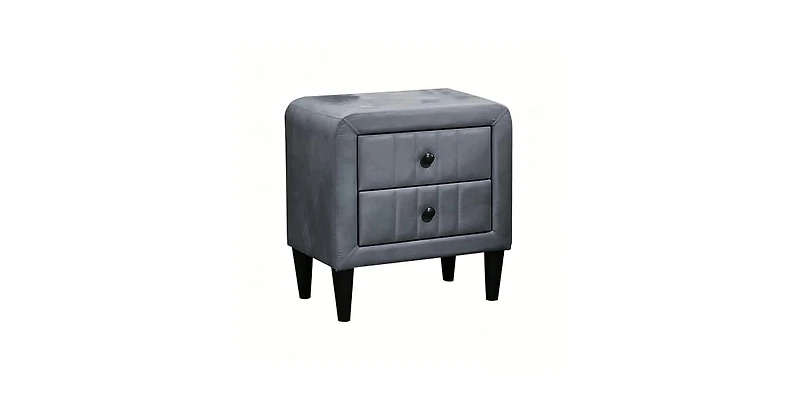 Lucky One 20"W Velvet 2-Drawer Nightstand