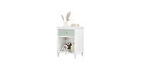 Lucky One 26.8"W Mdf Wood Nightstand with Drawer and Shelf