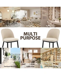 homfan Upholstered Dining Chairs Set of 4, Modern Fabric Room Kitchen Side Chair with Thick Padded Seat and Wood Legs