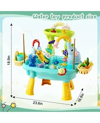 Gnuadz Kids Sand Water Table Electric Pump Kitchen Sink Fishing Toys