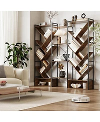 gaomon Triple 6 Tier Bookshelf, Large Bookcase Industrial Bookshelf with 24 Open Display Shelves