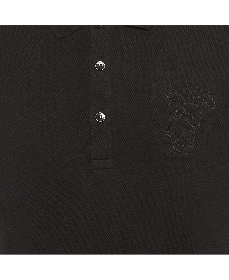 Pre-Owned Versace Men's Collection Medusa Embossed Cotton Polo T-Shirt
