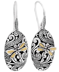 Devata Dragonfly Earrings in Sterling Silver and 18K Gold