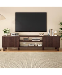 Clihome Modern Large Tv Stand with Storage and Open Shelves