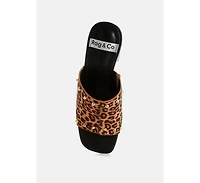 Edama Leopard Print Studded Slip Ons