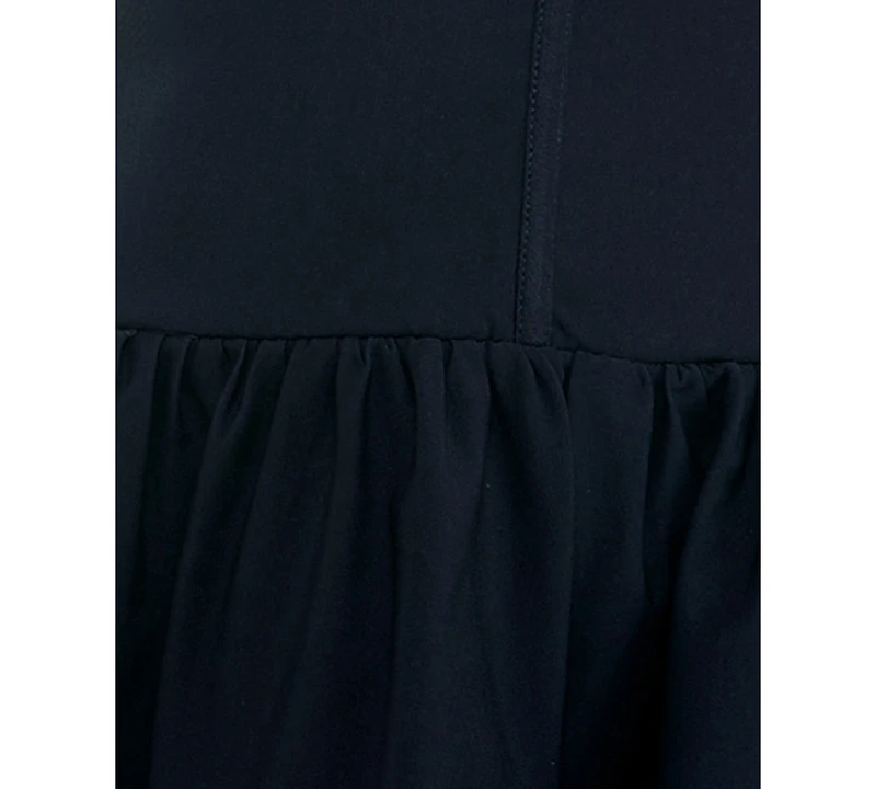 Seni & Cade Juniors' Scarf with Drop Waist Drape Front Mini Dress