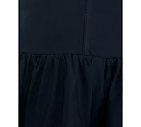 Seni & Cade Juniors' Scarf with Drop Waist Drape Front Mini Dress