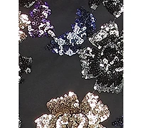 Katia Rae Juniors' Lace-Up Back Strapless Sequined Floral Short Dress