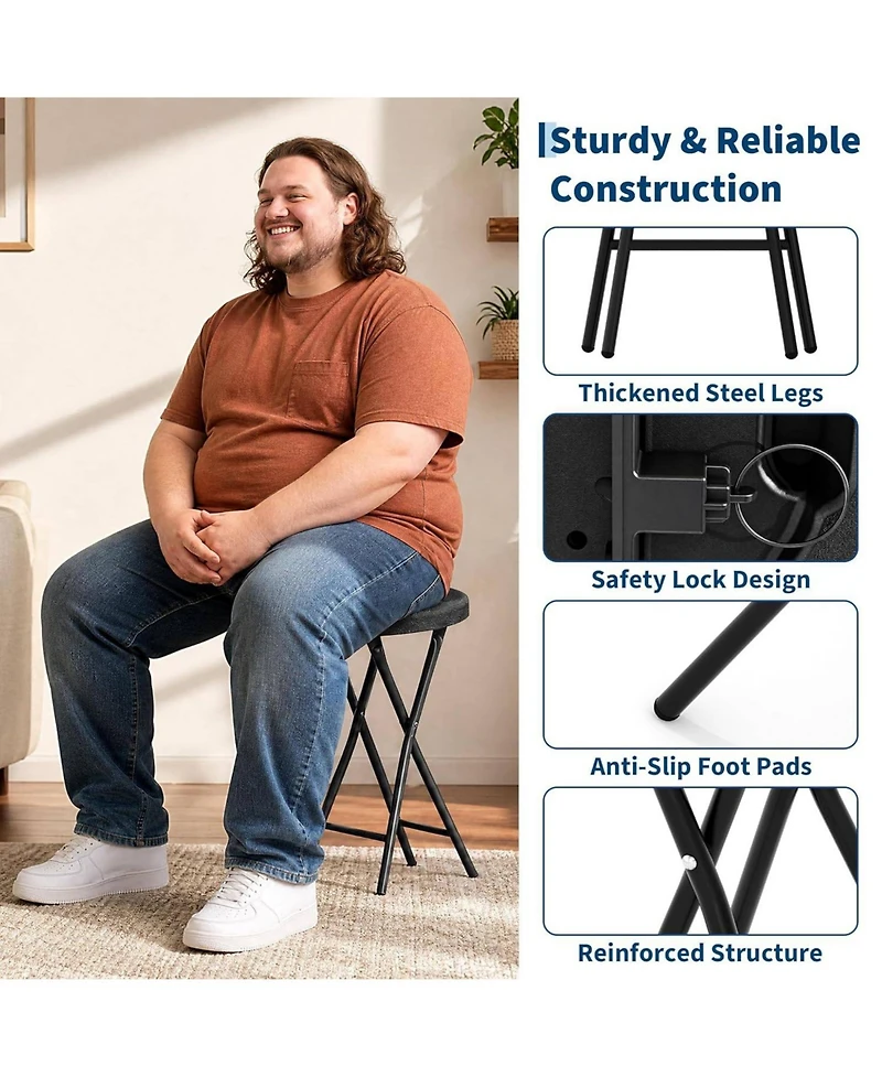 gaomon 1 Piece 28 Inch Ourdoor Folding Stool, Bar Stool with Handle for Outdoor Indoor Kitchen Home Bar, Assembly Free