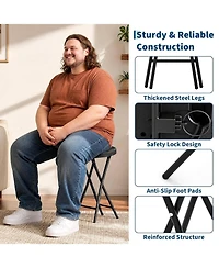 gaomon 1 Piece 28 Inch Ourdoor Folding Stool, Bar Stool with Handle for Outdoor Indoor Kitchen Home Bar, Assembly Free