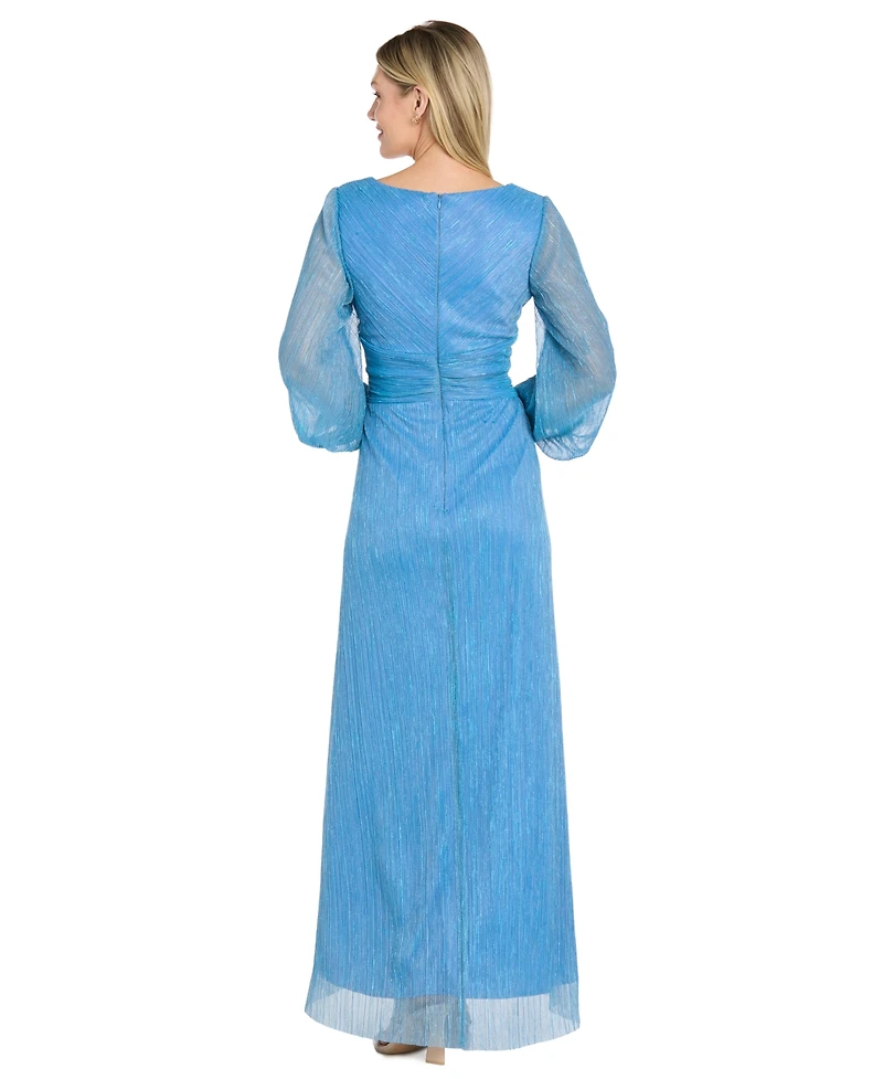R & M Richards Petite V-Neck Cascade Dress