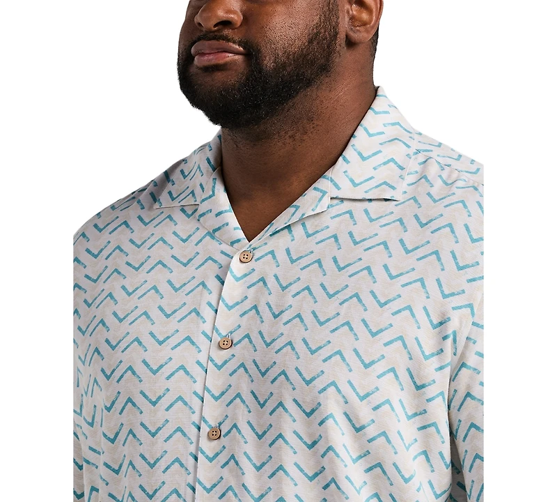 Cubavera Men's Big & Tall Geometric Print Camp Collar Shirt