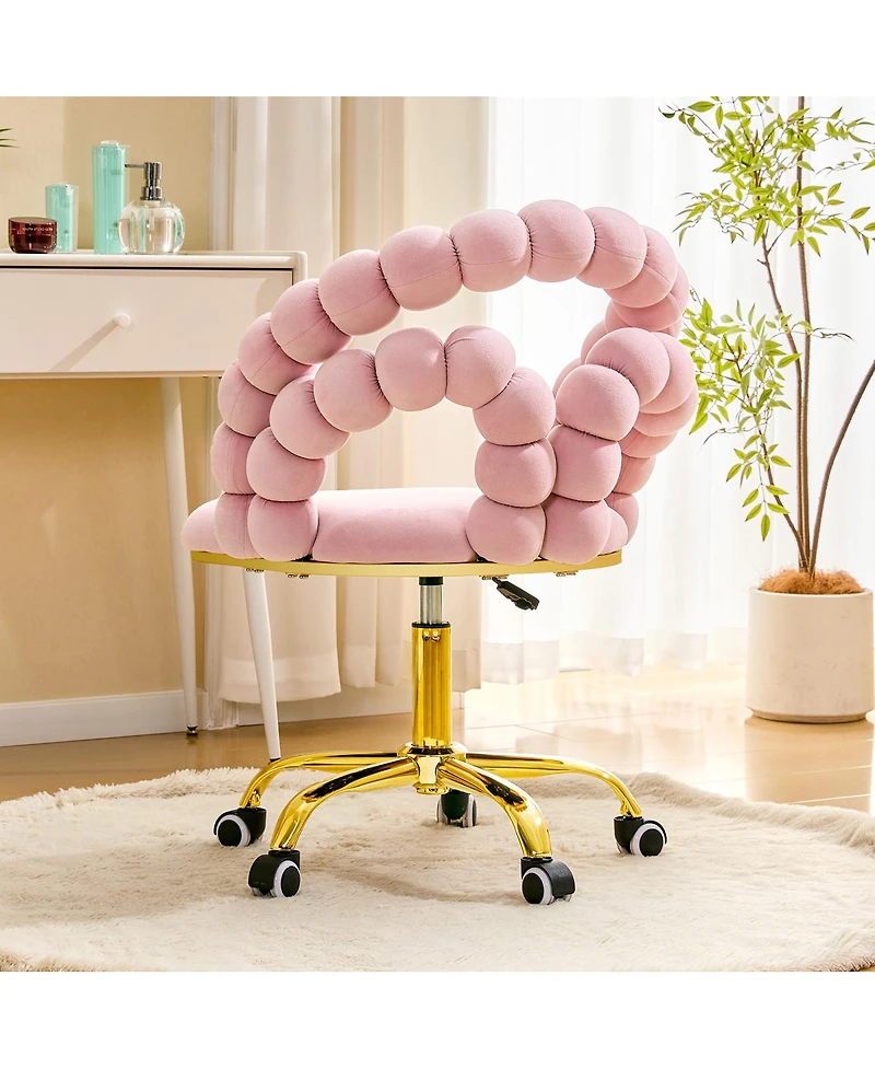 Streamdale Furniture Velvet Swivel Vanity Chair