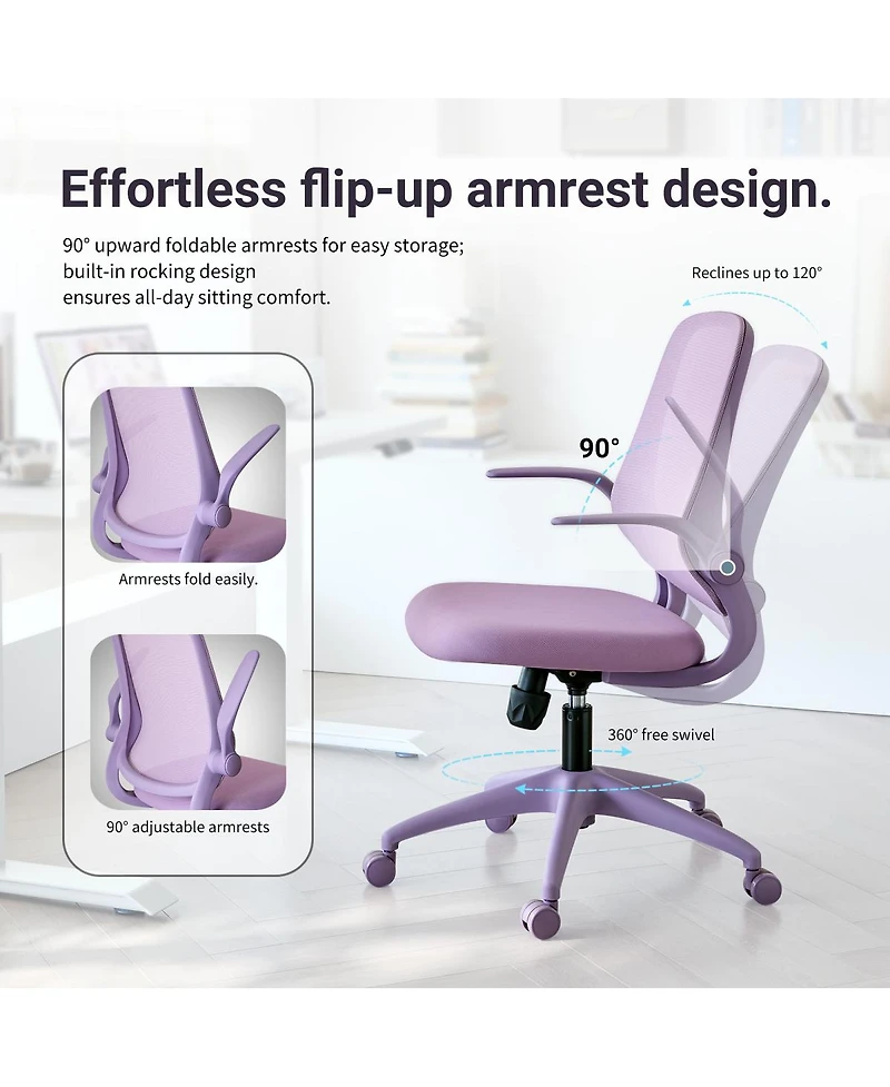 Streamdale Furniture Ergonomic Mesh Office Chair 350LBS Flip-Up Arms