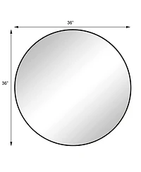 Laoties 36" Large Round Wall Mirror, Modern Metal Circle Vanity Mirror for Bathroom, Entryway