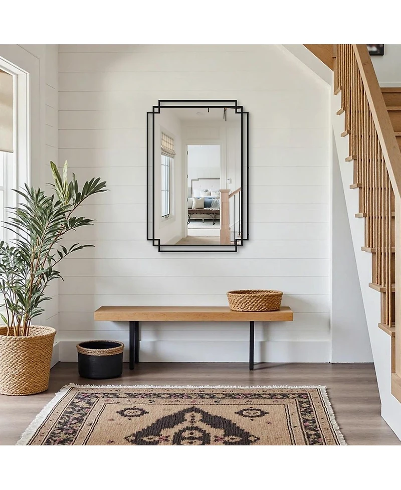 Laoties Bathroom Vanity Mirror with Shelf, Framed Wall for Bathroom, Bedroom and Entryway