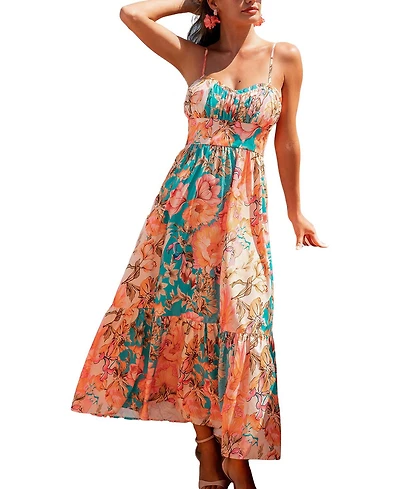Cupshe Women's Bright Meadow Floral Maxi Beach Dress