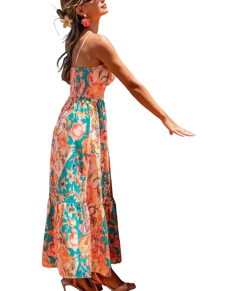 Cupshe Women's Bright Meadow Floral Maxi Beach Dress