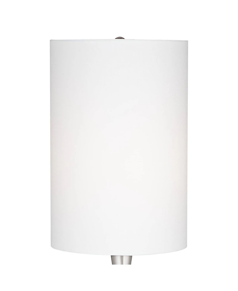 360 Lighting Modern Table Lamps 24.5" High Set of 2 Brushed Steel Droplet White Cylinder Shade for Living Room Family Bedroom Bedside Office