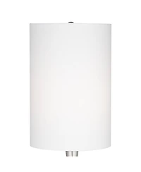 360 Lighting Modern Table Lamps 24.5" High Set of 2 Brushed Steel Droplet White Cylinder Shade for Living Room Family Bedroom Bedside Office