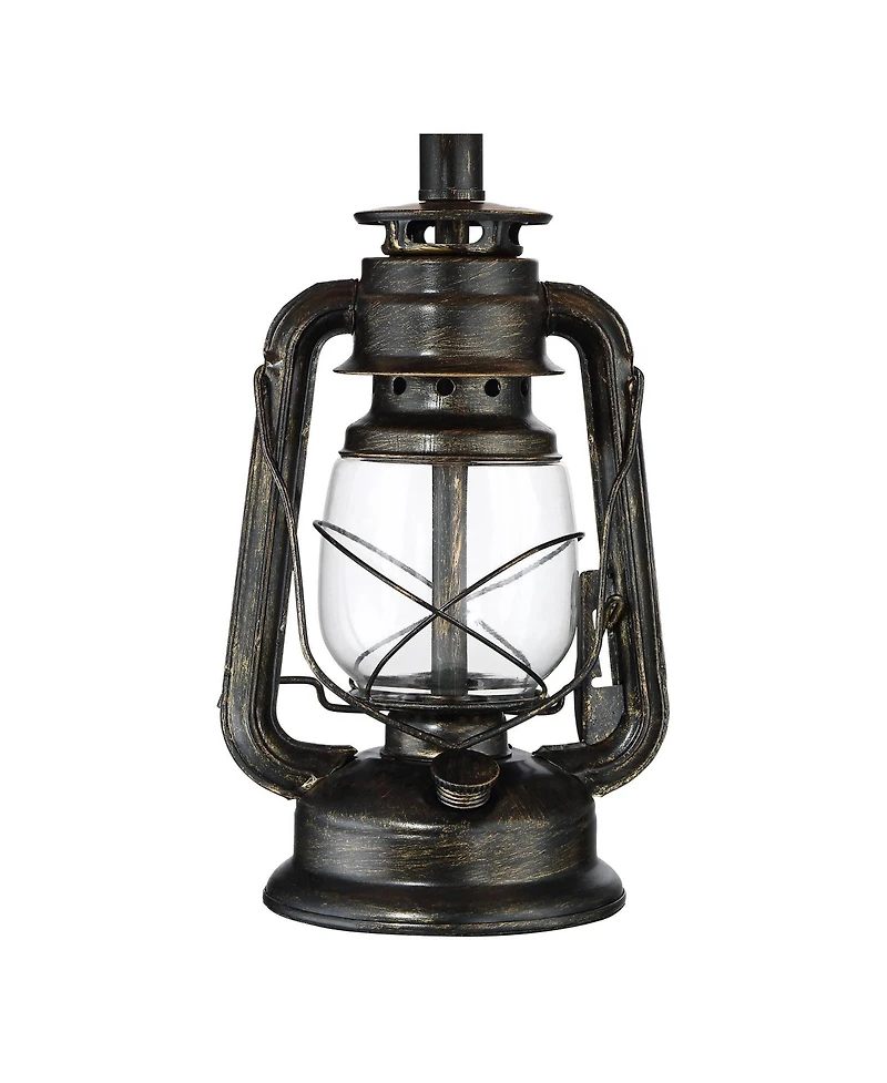 Franklin Iron Works Murphy 23" High Miner Lantern Industrial Accent Table Lamps Set of 2 Weathered Finish Metal