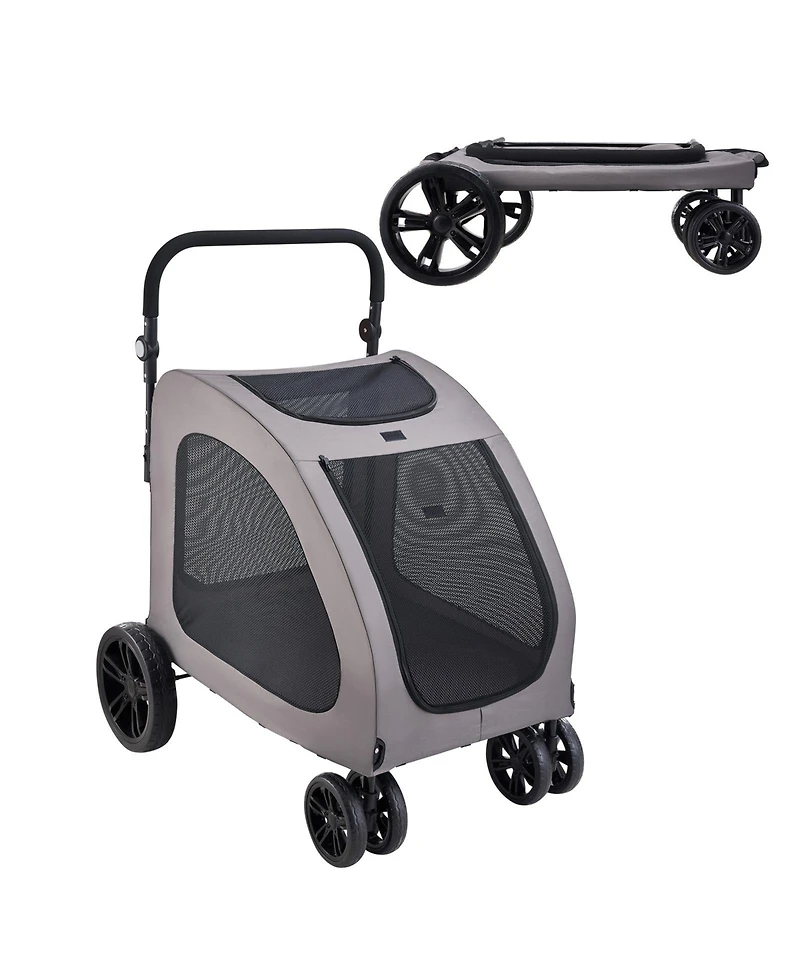 Vevor Pet Stroller 4-Wheels Dog Stroller Carrier 160lbs Weight Capacity Portable