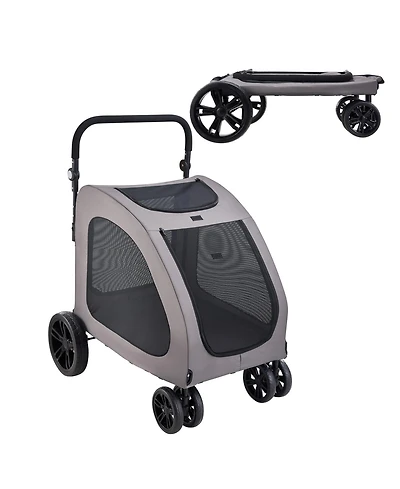 Vevor Pet Stroller 4-Wheels Dog Stroller Carrier 160lbs Weight Capacity Portable