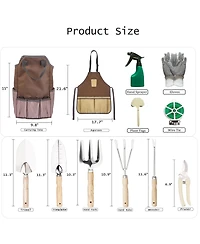 Xdovet Garden Tool Set Heavy Duty Stainless Steel Wood Handle Organizer Bag
