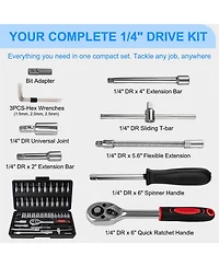 Xdovet Ratchet Socket Wrench Set Metric Automotive Tool Kit