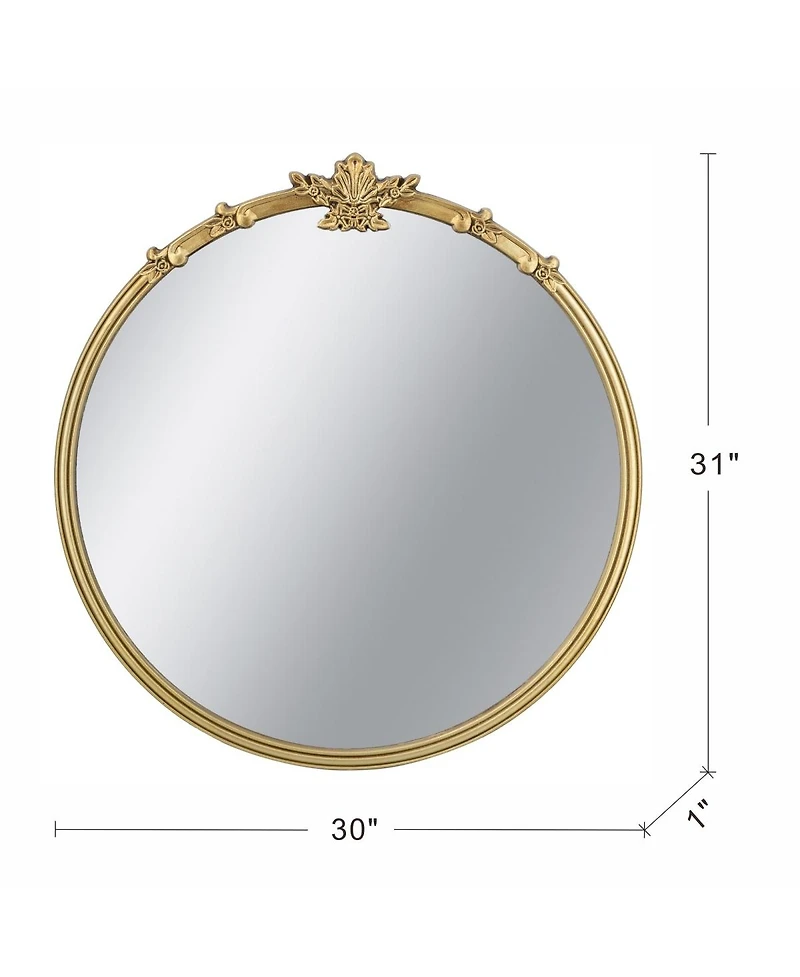 Laoties 30" Round Decorative Wall Mirror for Mantle, Entryway