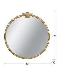 Laoties 30" Round Decorative Wall Mirror for Mantle, Entryway