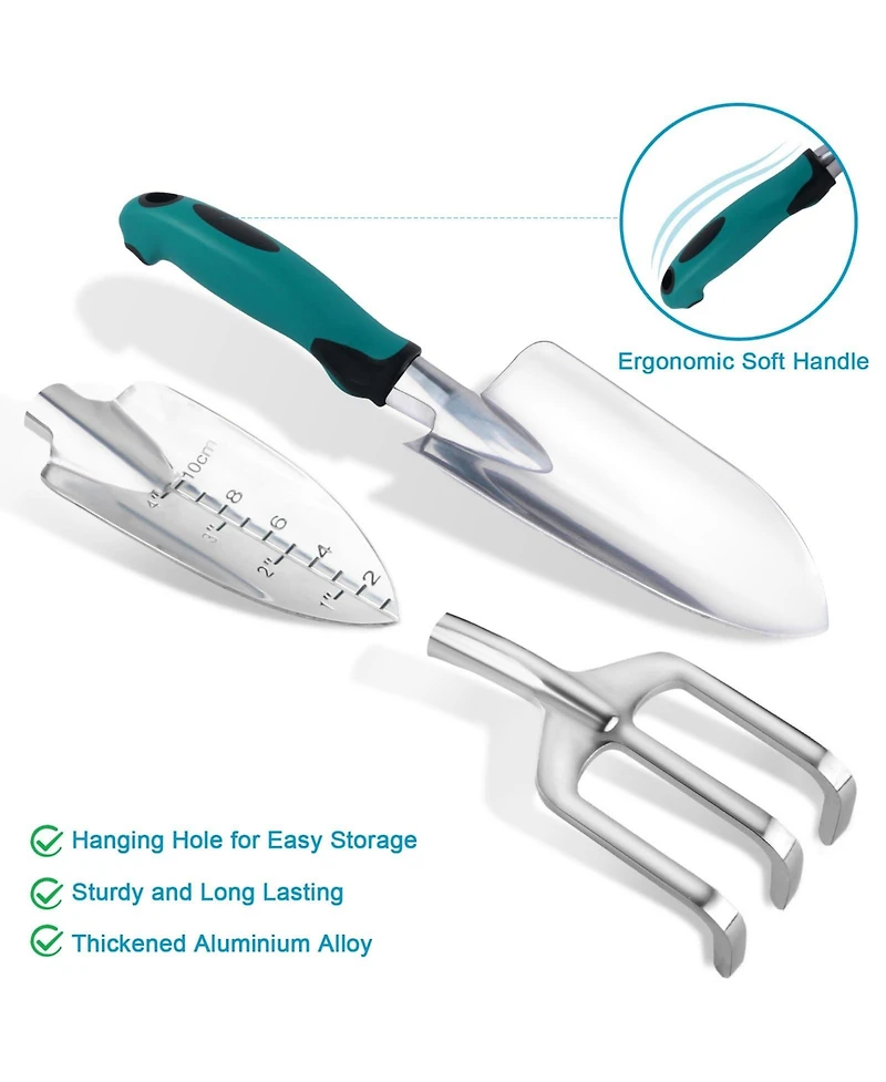 Xdovet Garden Tools Set With Repotting Mat 7 Piece Kit Non Slip Handle Heavy Duty Bag