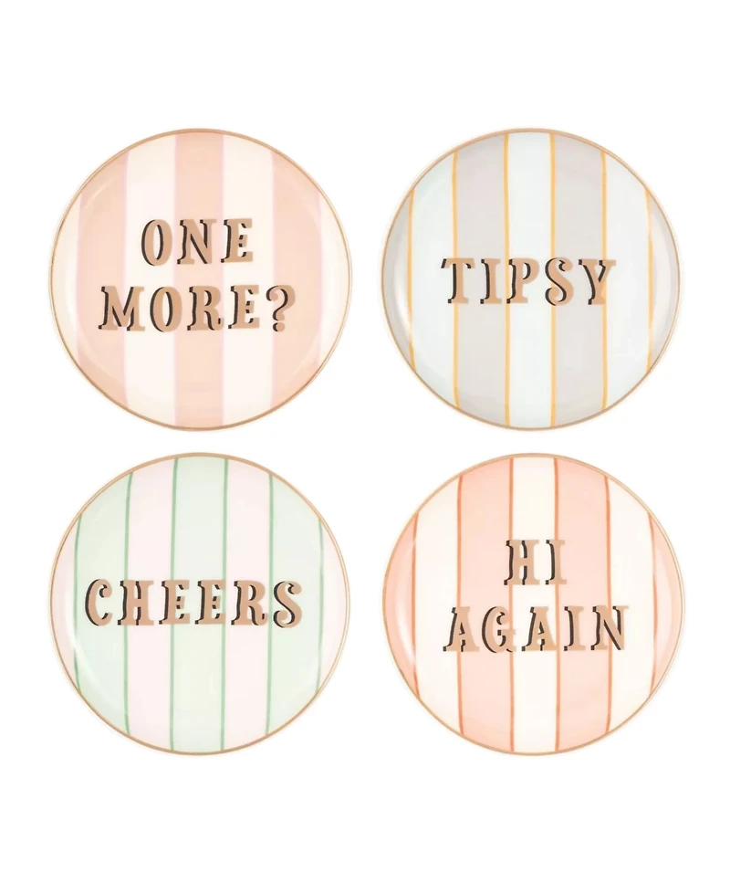 Yvonne Ellen Slogan Coasters, Set of 4