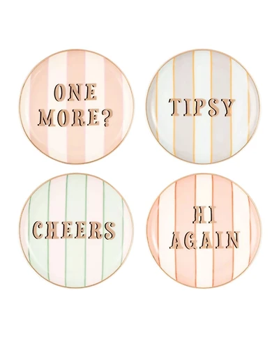 Yvonne Ellen Slogan Coasters, Set of 4