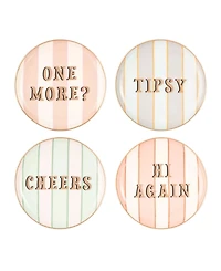 Yvonne Ellen Slogan Coasters, Set of 4