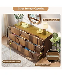 Clihome Modern 6-Drawer Storage Chest Dresser for Bedroom