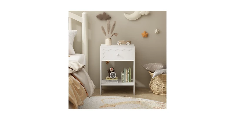 Lucky One Nightstand with Drawer and Shelf