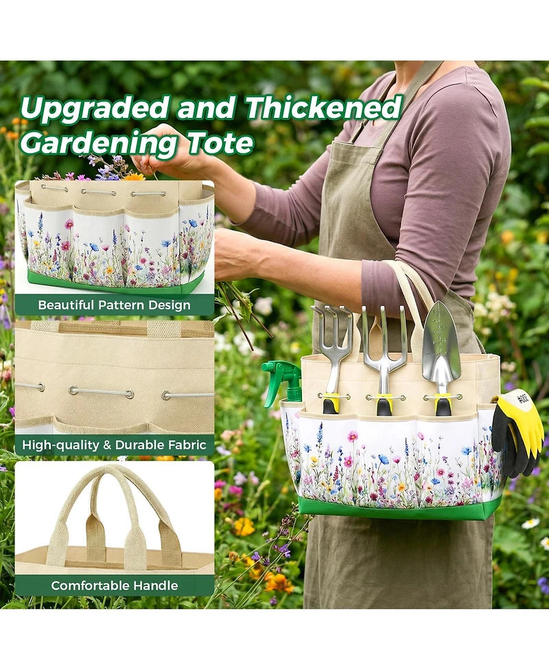 Xdovet Gardening Tools Set Heavy Duty Organizer Handbag Rust-proof Weeding Kit Gifts Women