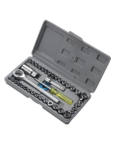 Xdovet Ratchet Socket Wrench Set 40-Piece 3/8inch Drive Sae Metric Auto Repair