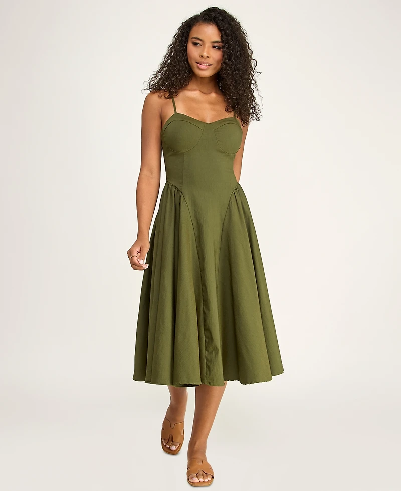 Katia Rae Juniors' Sweetheart-Neck Bow-Back Dress
