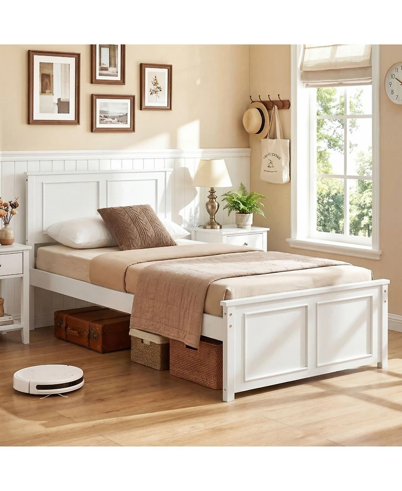 Slickblue Modern Platform Bed Frame with Wooden Headboard