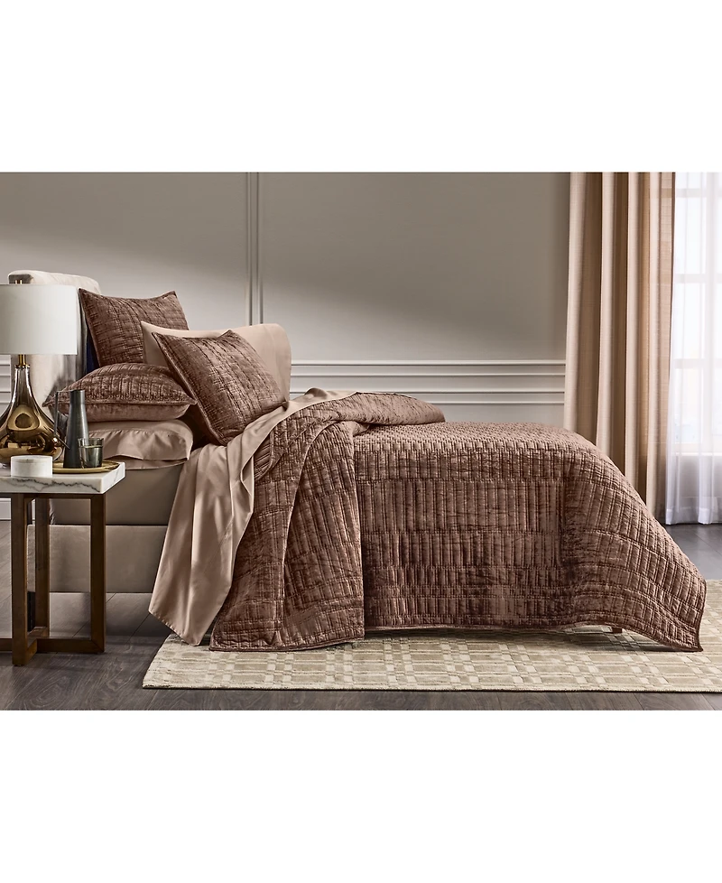 Hotel Collection Bevel Velvet Quilted 3-Piece Coverlet Set, Full/Queen, Macy's Exclusive