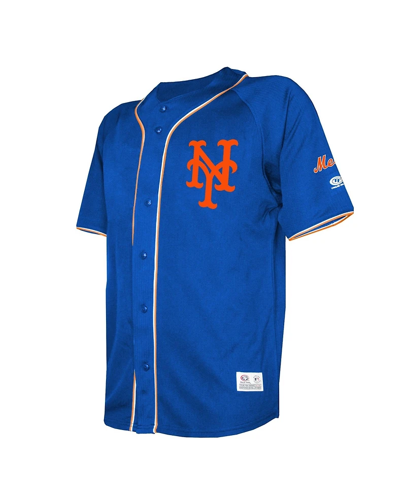Stitches Men's Royal New York Mets Team Color Full-Button Fashion Jersey