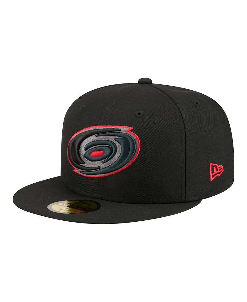 New Era Men's Black Carolina Hurricanes Color Pop 59FIFTY Fitted Hat